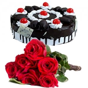 Black Forest Cake 6 Roses