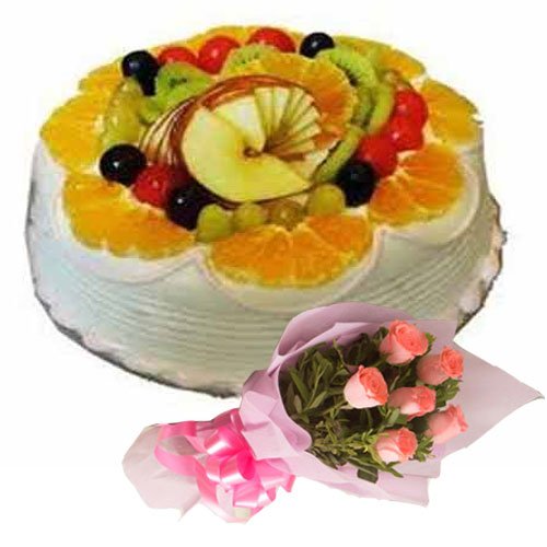 fruit-cake-n-6-pink-roses