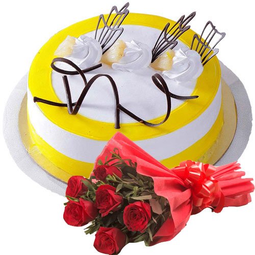 pineapple-n-6-red-roses