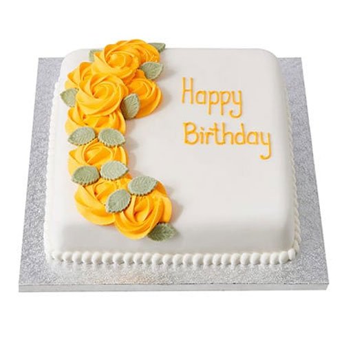 yellow-roses-fondant-cake