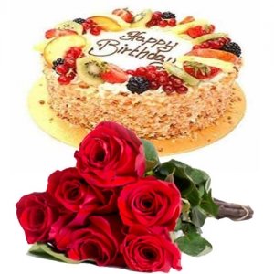 Butterscotch Fruit Cake 6 Roses