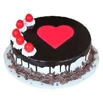 Black Forest Red Heart Cake