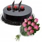 chocolate-cream-cake-12-pink-roses thumb