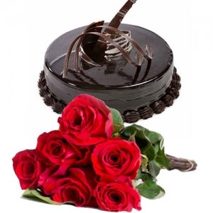 Chocolaty Cake 6 Roses