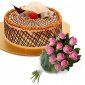 crunchy-butterscotch-cake-12-pink-roses thumb