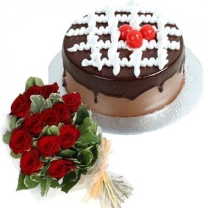 Chocolate Cake 12 Roses