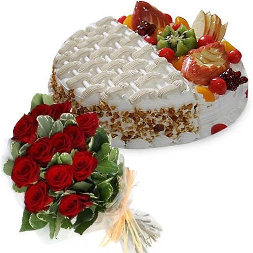 fruit-cake-with-two-taste-12-roses