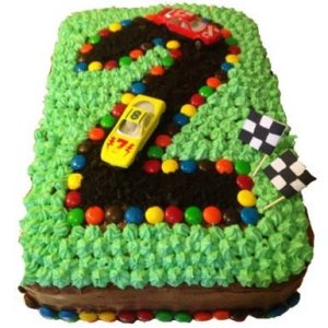2 Number Racing Track Cake