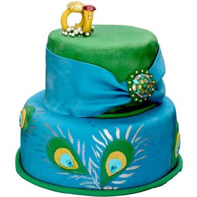 peacock-theme-wedding-cake